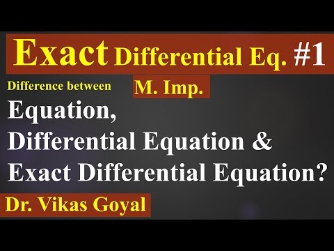 Exact Differential Equation #1 (V.Imp) in Hindi |...