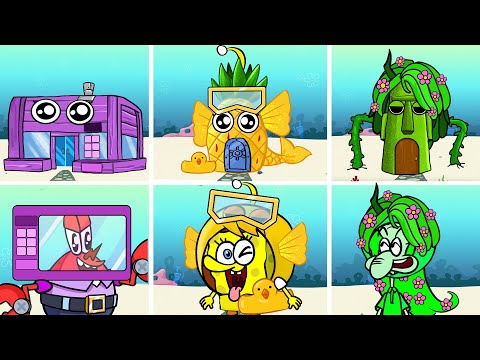 New All SpongeBob House vs Sprunki House | Top 3 Houses in a Musical Showdown | Spongebob Animation