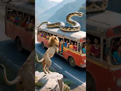 #truedialogue  जंगल में शेर ने बचाई बस की सवारी | शेर बनाम अजगर | Jungle Story in Hindi