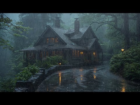 Calm Down and Sleep Well with Heavy Rain in the Forest | Natural Sounds for Deep Sleep, Study