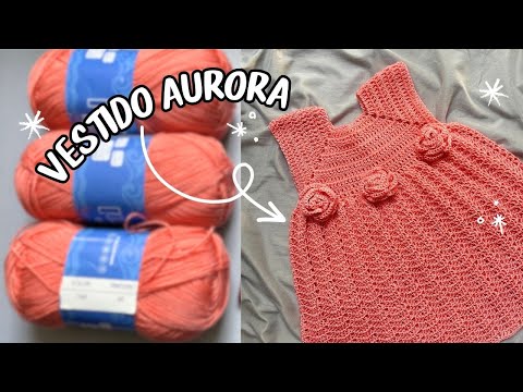 Vestido Aurora Tejido: Muy fácil talla 2 Años | Tutorial Hebras Crochet