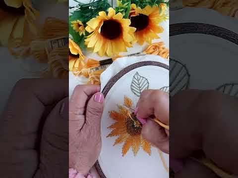 Girasoles bordados en hilo 🌿🌻