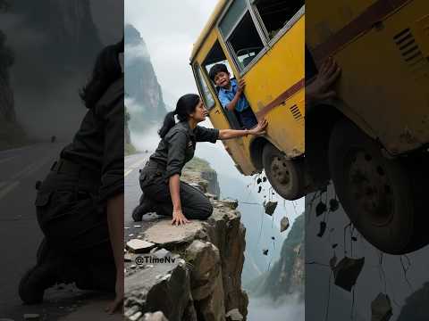 ⚠️ In times of crisis! A mother stopped a falling bus with her bare hands and saved her son!