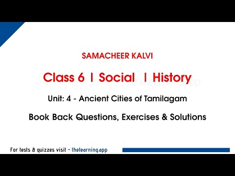 Ancient Cities of Tamilagam Answers | Unit 4  | Class 6 | History | Social | Samacheer Kalvi