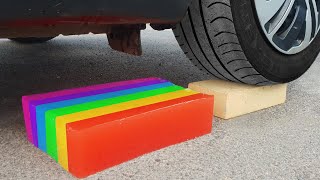 Experiment Car vs Giant Rainbow Jelly