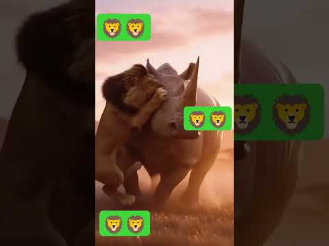 शेर का शिकार 🦁 गैंडे को पछाड़ा #animals #viral #shorts