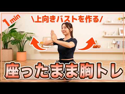 【1分胸トレ】座ったままできるバストアップ筋トレで美乳を目指そう！