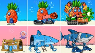 The Evolution of SpongeBob’s House and Titan Tralalero |Spongebob animation