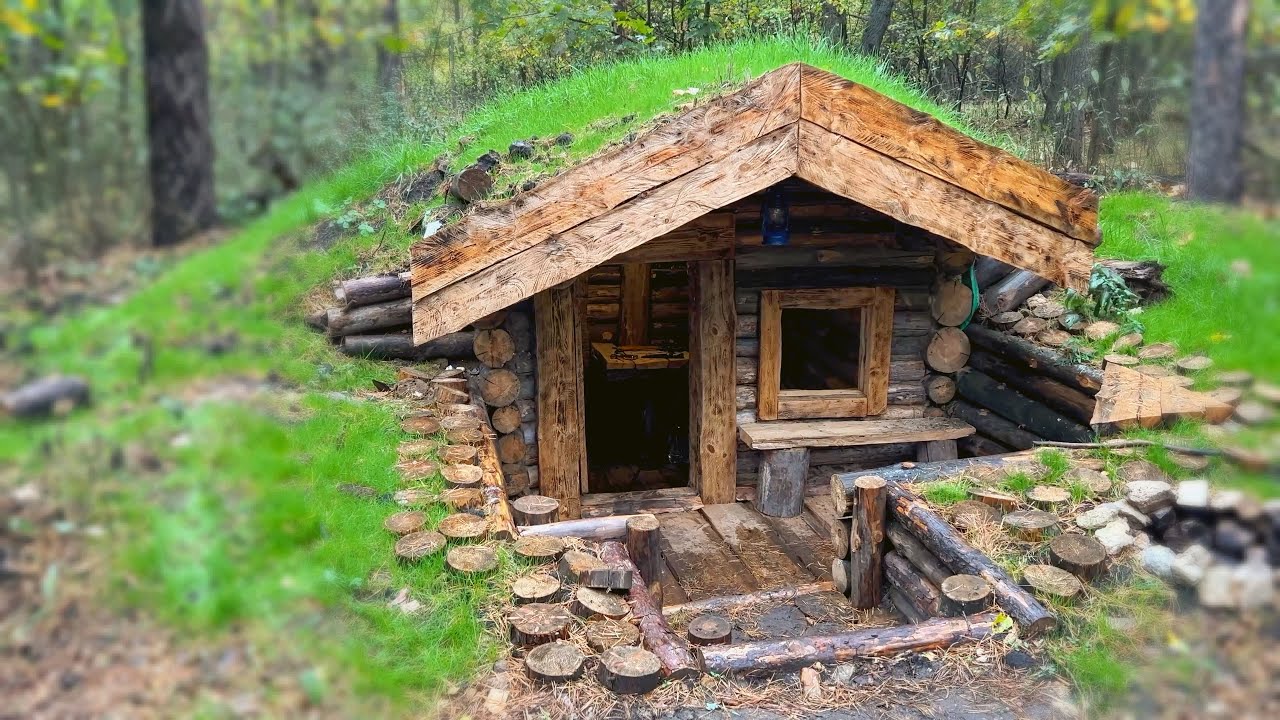 How to build HOUSE UNDERGROUND from START to FINISH 15 Days in the Forest