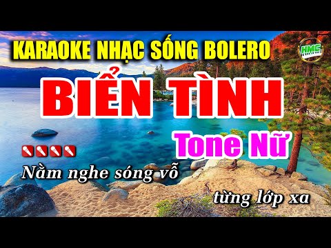 BIỂN TÌNH KARAOKE Nhạc Sống Bolero Tone Nữ Dễ Hát Nhất | Nhạc Sống Minh Công