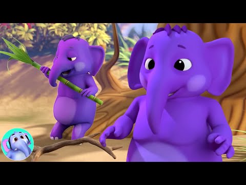 Ek Mota Hathi In Purple Color, एक मोटा हाथी, Children Song and Hindi Balgeet for Kids