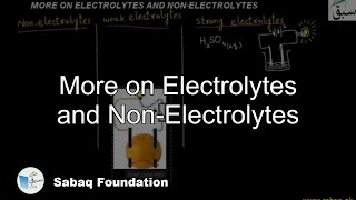 More on Electrolytes and Non-Electrolytes