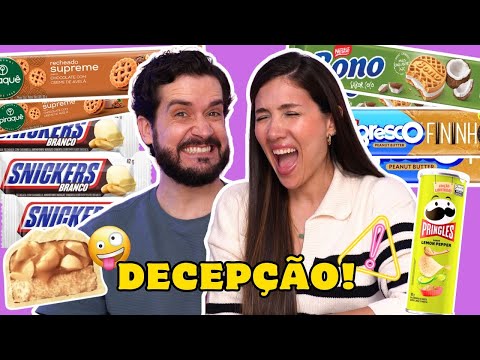 PROVANDO as NOVAS GULOSEIMAS do MERCADO l PRINGLES de LIMÃO, NEGRESCO MANTEIGA de AMENDOIM, SNICKERS