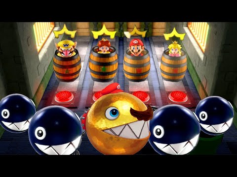 Superstars Mario Party - Lucky Minigames - Wario vs Mario vs Peach vs Daisy