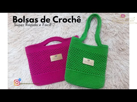 BOLSAS DE CROCHÊ FÁCIL E RÁPIDA