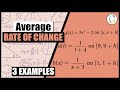 Average Rate of Change in Functions