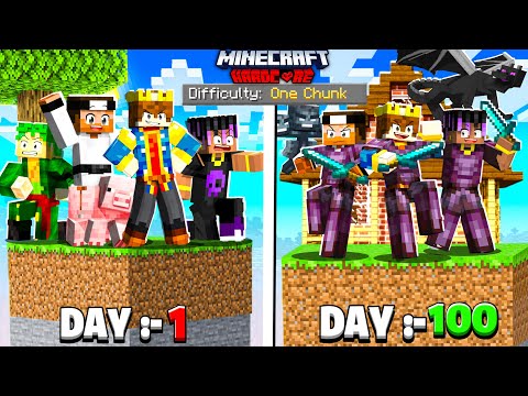 100 Days On ONE CHUNK In Hardcore Minecraft 😰