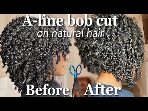 I cut my natural hair! A-line Curly Bob Cut | DIY Natural Cut !!