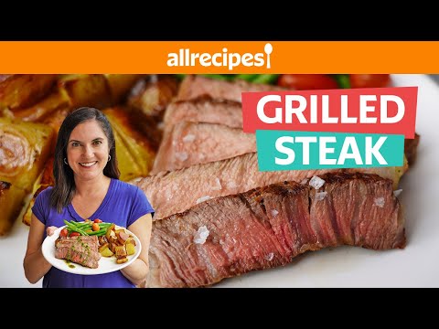 How to Grill Steak with Perfect Grill Marks | Topped With Chimichurri Sauce | Summer Weekend Meals