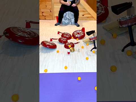 Ping Pong Ball Trick Shots With Cowbell #shorts #trickshots #trickshot
