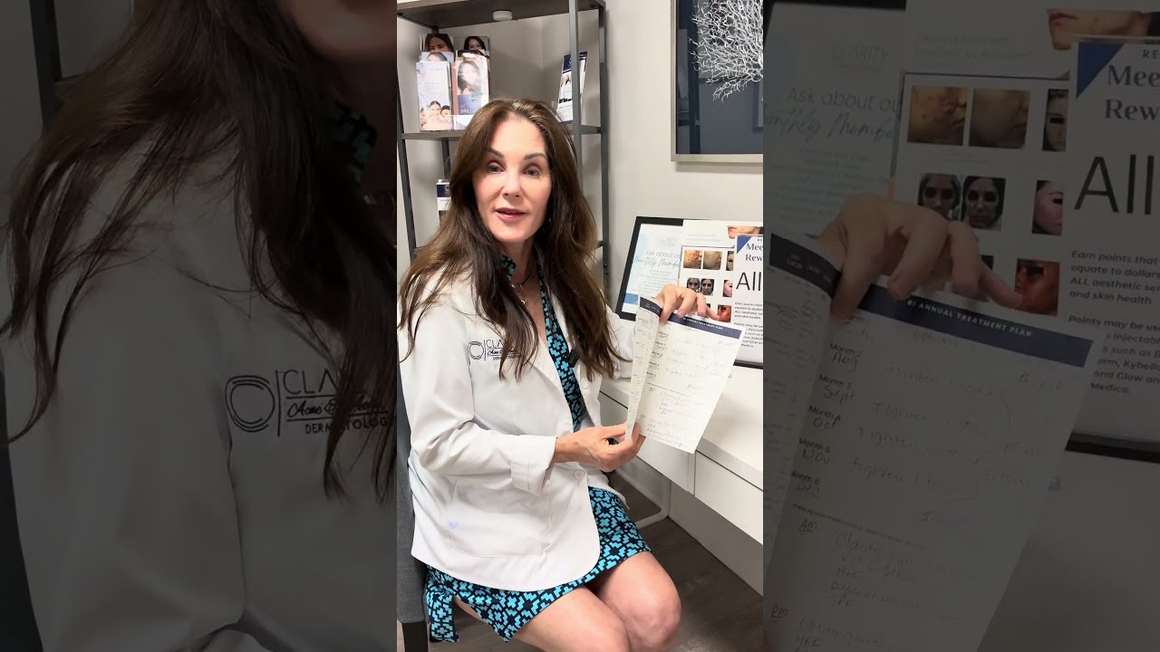 Dermatologist explaining treatment plan to client.