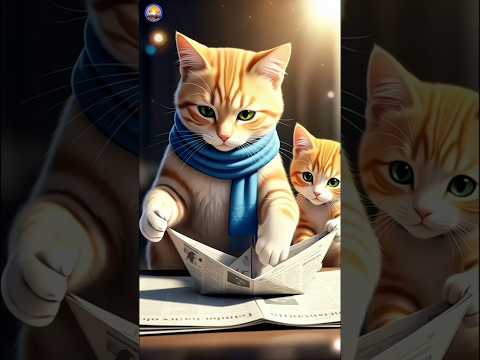 Cute kitten and the paper boat 💧🐱|| #shorts #shortfeed #trending #aistory #animals