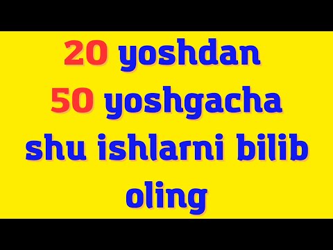 20 yoshdan 50 yosh orasidamisiz? Keyn kech bo'lmasidan eshiting