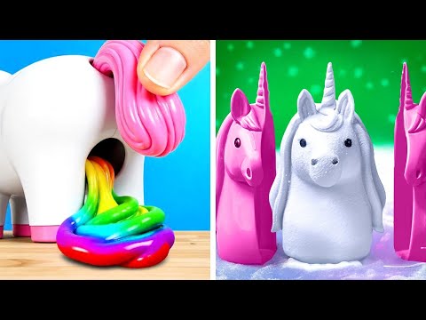 DIY Unicorn Slime with Hidden Fidgets 🦄