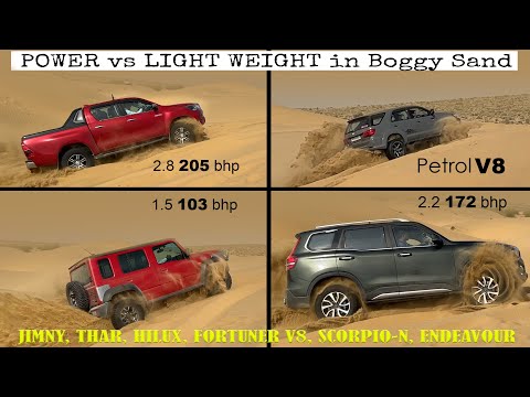 Fortuner V8, Jimny, Thar, Scorpio N, Endeavour Offroading : Light weight vs Powerful heavyweights?