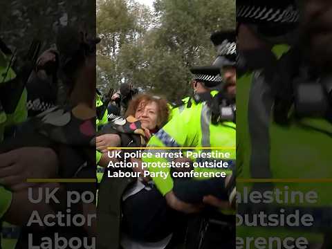 UK police arrest Palestine Action protesters outside conference
