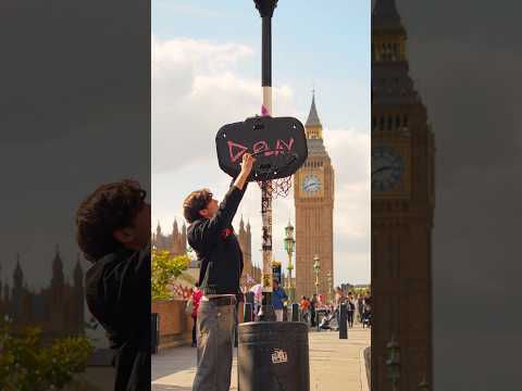Inspired by Ed Sheeran album Play, I turned a trash bin into a basketball hoop #streetart
