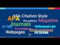 APA Citation Guidelines and Practices