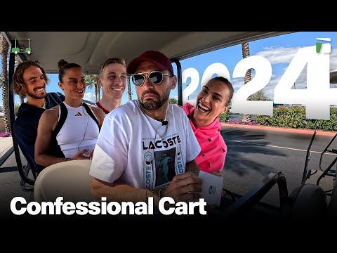 Dimitrov, Sabalenka, Tsitsipas and More Take a Ride on the Confessional Cart | CONFESSIONAL CART 24