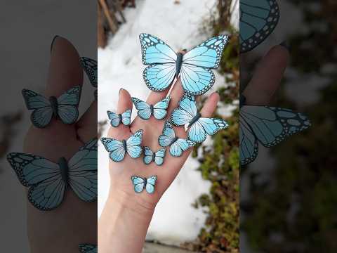 Icy Blue Butterflies for my glowing cave, earrings & more 🦋 #polymerclayartist #claycane #butterfly