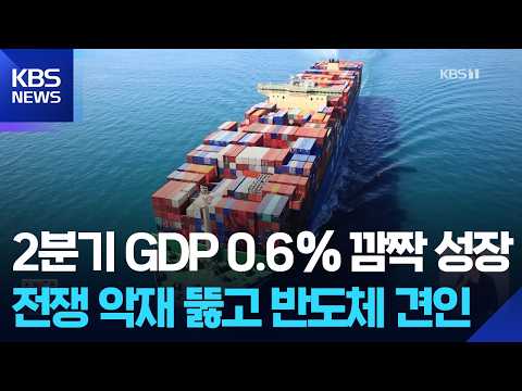 2분기 GDP 0.6% 성장…실질소득 증가율 1988년 이후 최고 / KBS  2026.07.23.