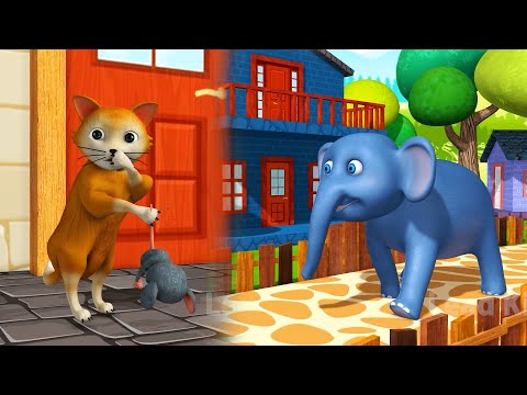 Billi Mausi Billi Mausi & Hathi Raja - बिल्ली मौसी बिल्ली मौसी और हाथी राजा | Hindi Rhymes | Poems