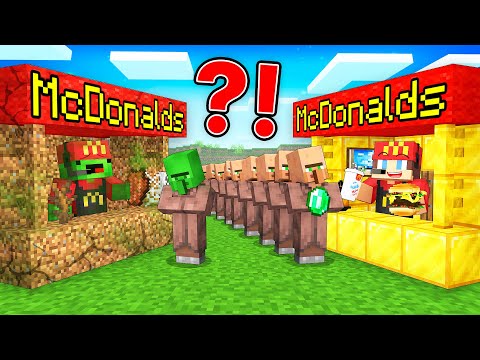JJ's RICH vs Mikey's POOR McDonalds Survive Battle in Minecraft - Maizen