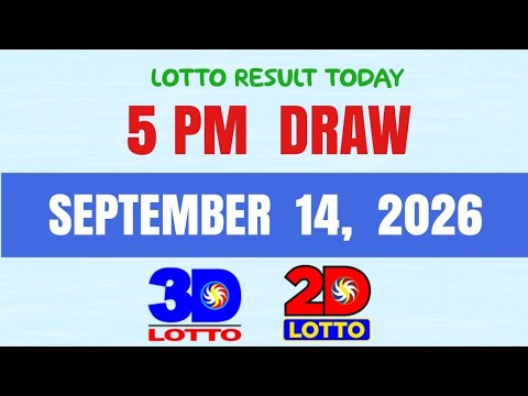 Lotto Result Today 5pm Draw September 14, 2026 PCSO
