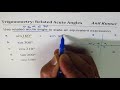 Acute Angles and Trigonometric Functions
