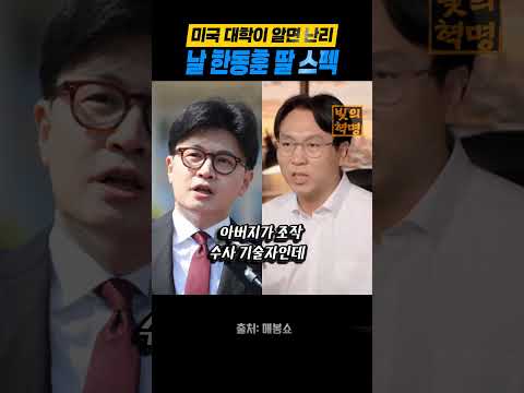 미국 대학이 알면 난리 날 한동훈 딸 <strong>스펙</strong>