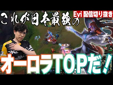 【オーロラ vs ナー】これが日本最強プロのオーロラTOPだ！レーンは格付け集団戦は破壊の上手すぎるプレイを連発するえび 【SHG Evi】