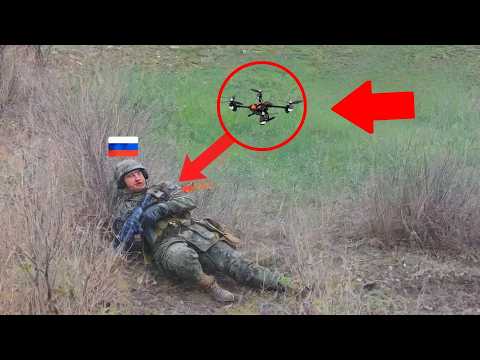 Ukrainian Kamikaze Drones Carrying Grenade Brutally Blow Up One by One Russian Soldiers