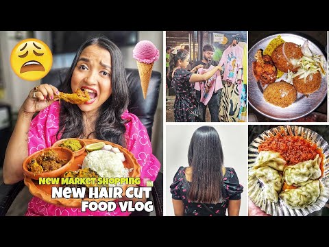 Vlog - NEW MARKET থেকে Durga Pujo Shopping করে ঠকলাম ! সাথে STREET FOOD, Hair Cut & Shopping Haul