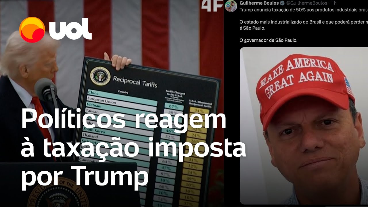 Políticos reagem a taxação de Trump de 50 ao Brasil governo critica e oposição comemora