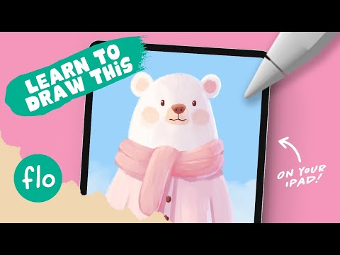 Paint a Cute Polar Bear Using Two Procreate Brushes - Easy Digital Art Tutorial