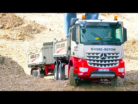 RC CONCRETE TRUCK MIXER - SCALART AROCS TIPPER TRUCK - REMOTE CONTROL FAIR GERMANY