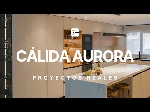 Una Cocina Con Isla Abierta a la Entrada y Al Salón.