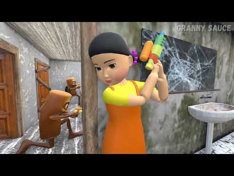 Playing as TUNG TUNG SAHUR ARMY vs Squid Game Doll in Granny House , PART 2
