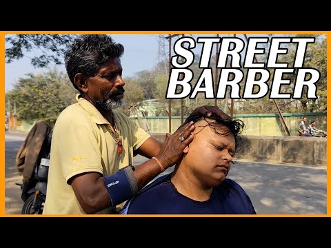 This Fantastic Street Barber is a Tension Tamer @ 1$💈#asmr