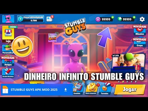 Stumble guys mod menu 0.83.2 infinito tudo desbloqueado? (emotes e skins) 2025